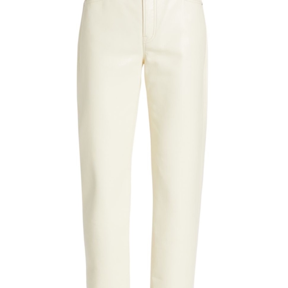 Frame high and tight straight white jeans